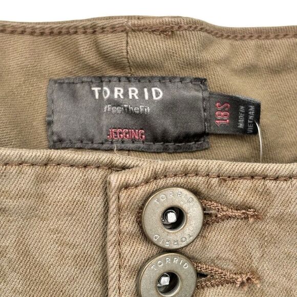 Torrid High Rise Super Soft Jeggings Tan Python Size 18 Short - Picture 2 of 10